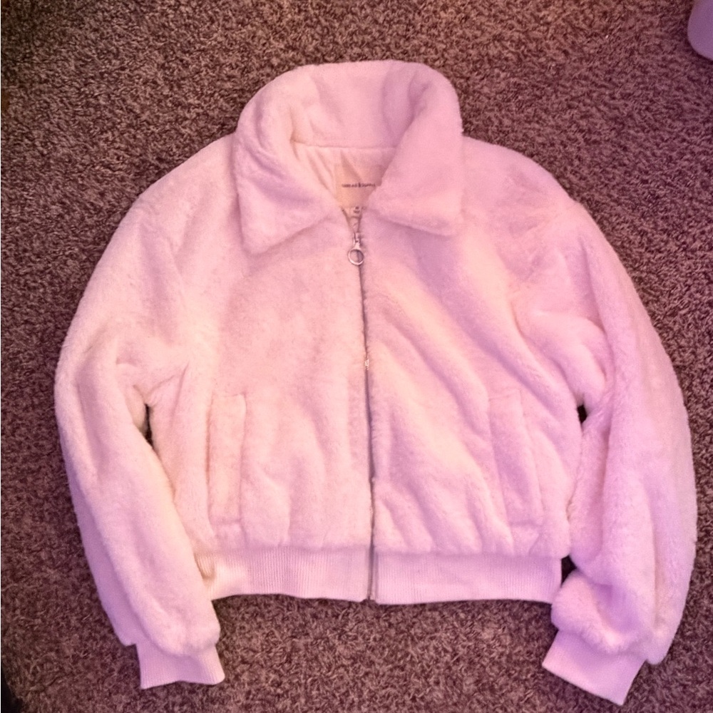 Thread & Supply White Fleece Jacket